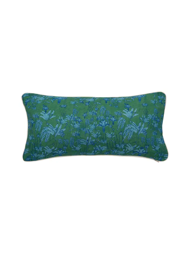 green  tropicalia cushion on blank background