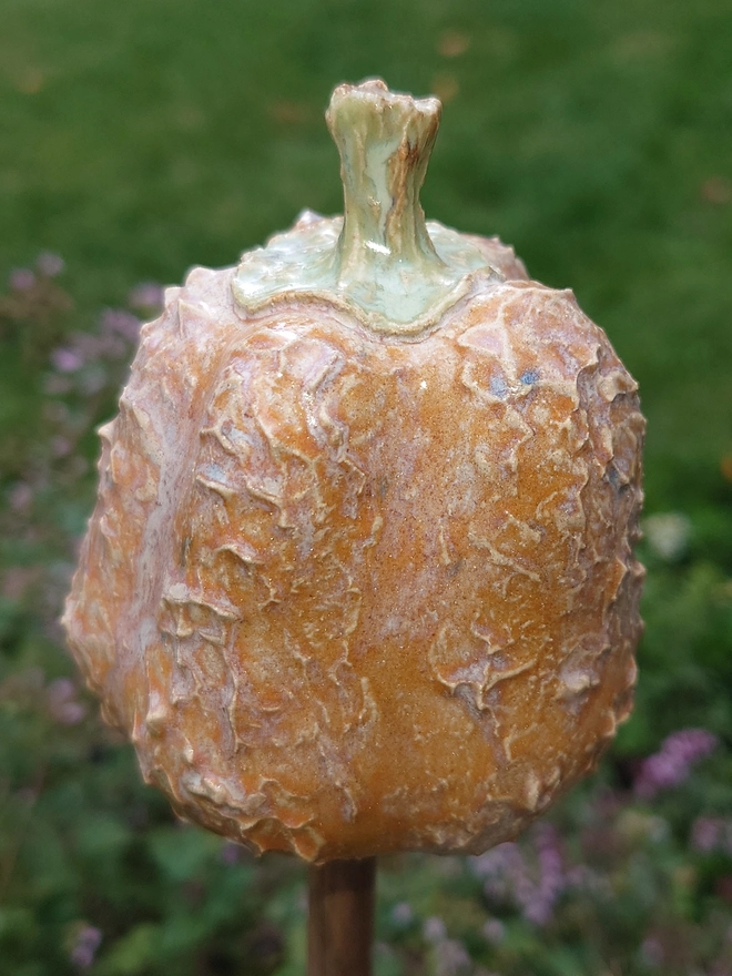 Stoneware pumpkin can topper