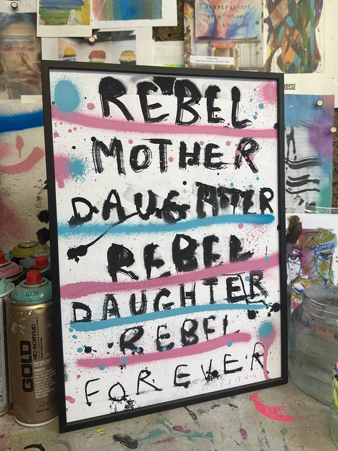 Rebel Mother Framed in Studio