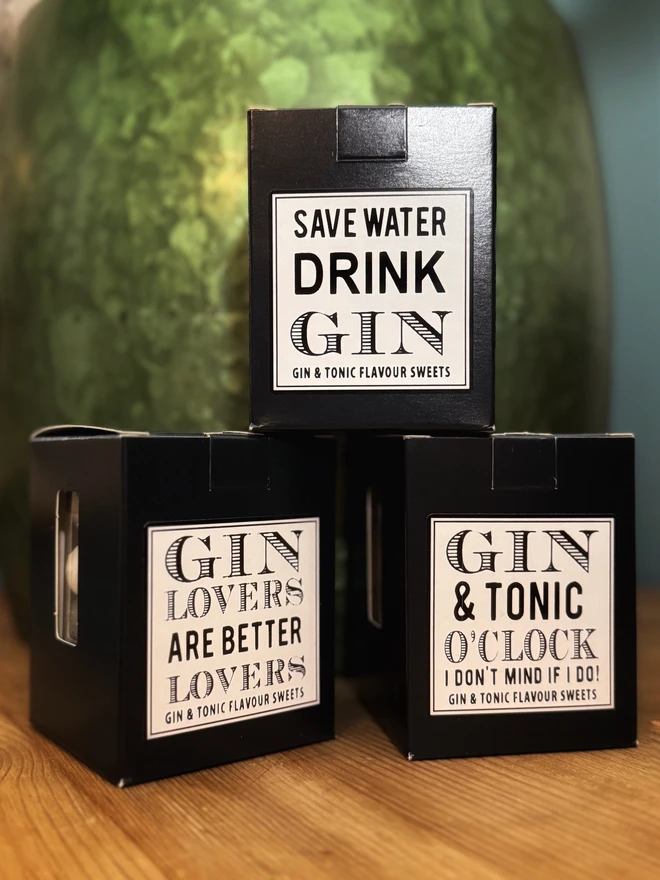 G&T Gin Gift Ginmas Boxed Gift Candyhouse For Her Him Vegan Natural Colours Flavours