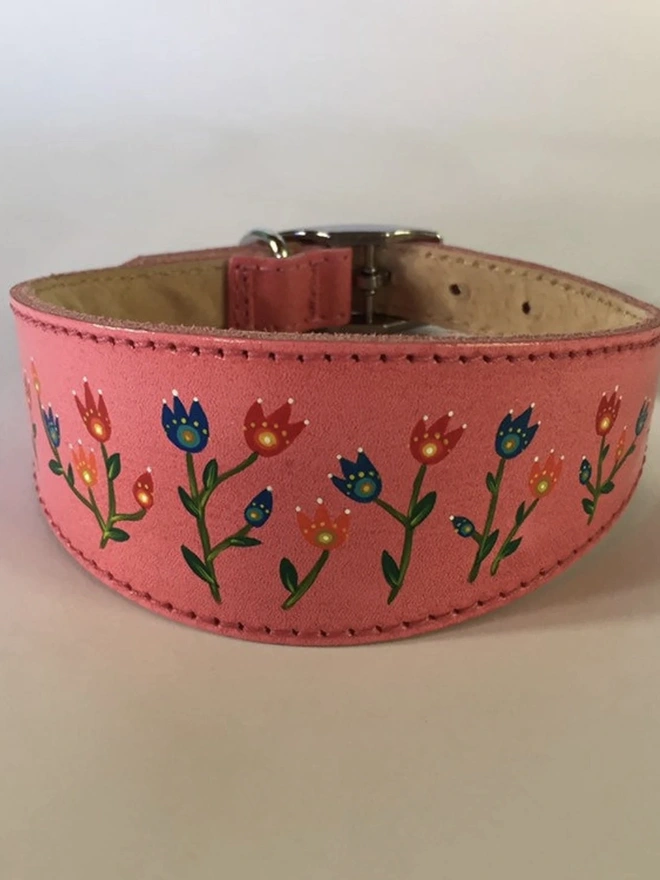 Medium/large Padded Leather sighthound Collar