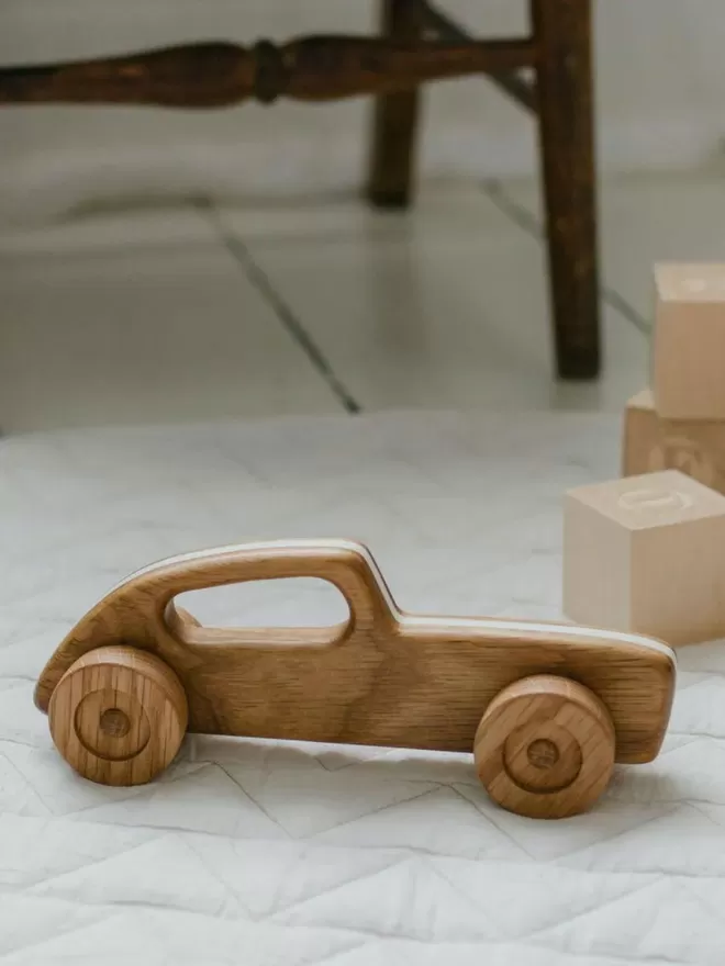 Wooden Toy car side view 