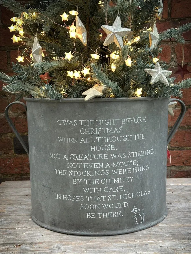 'Twas The Night Before Christmas' Handpainted Tree Tub