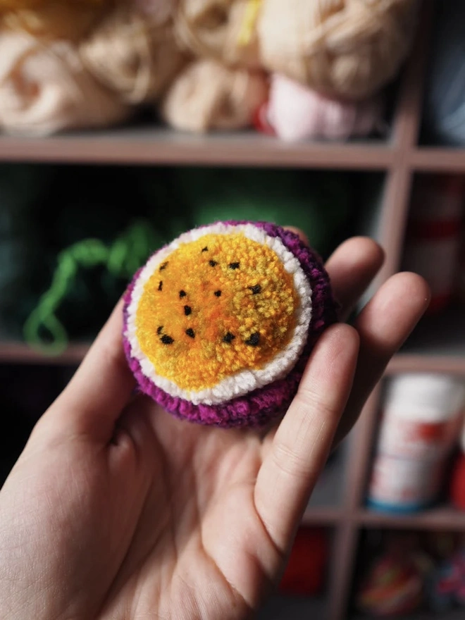 Handmade Passionfruit Pom Pom Sculpture