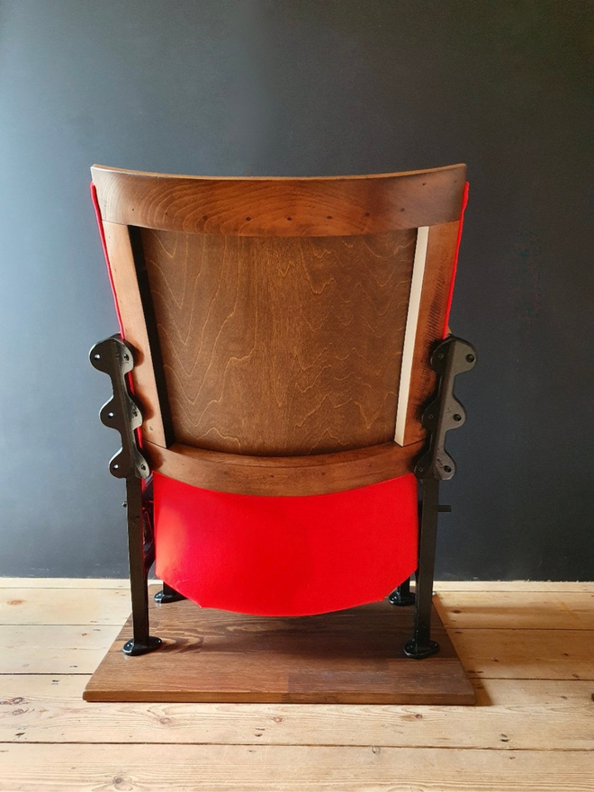 red fabric vintage cinema seat