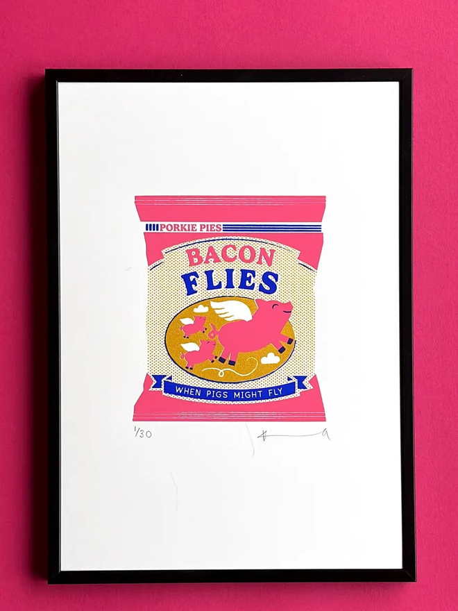 'Bacon Flies' Limited Edition Hand-Pulled Screen Print