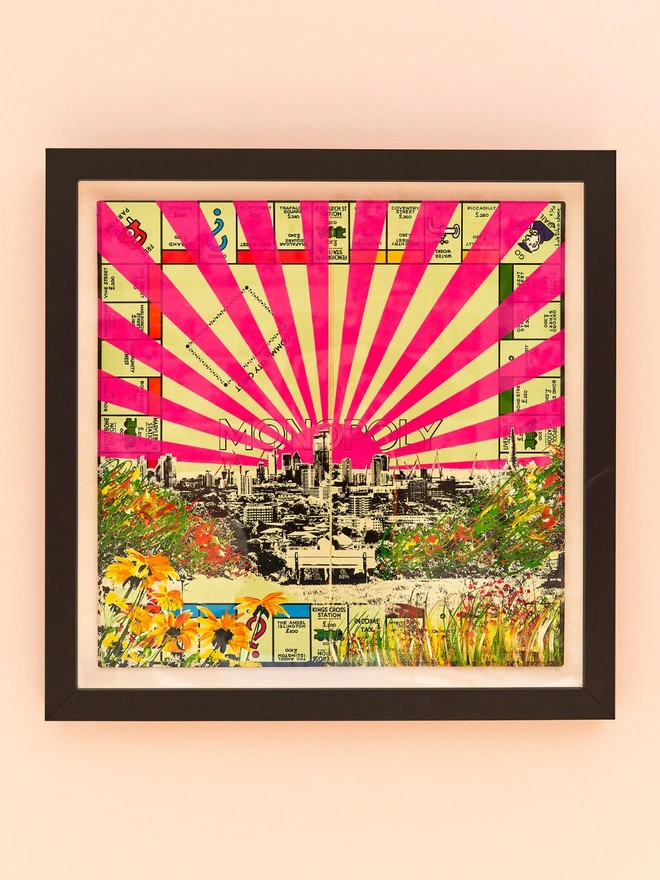 Framed Let's Take A Chance Monopoly Board Print