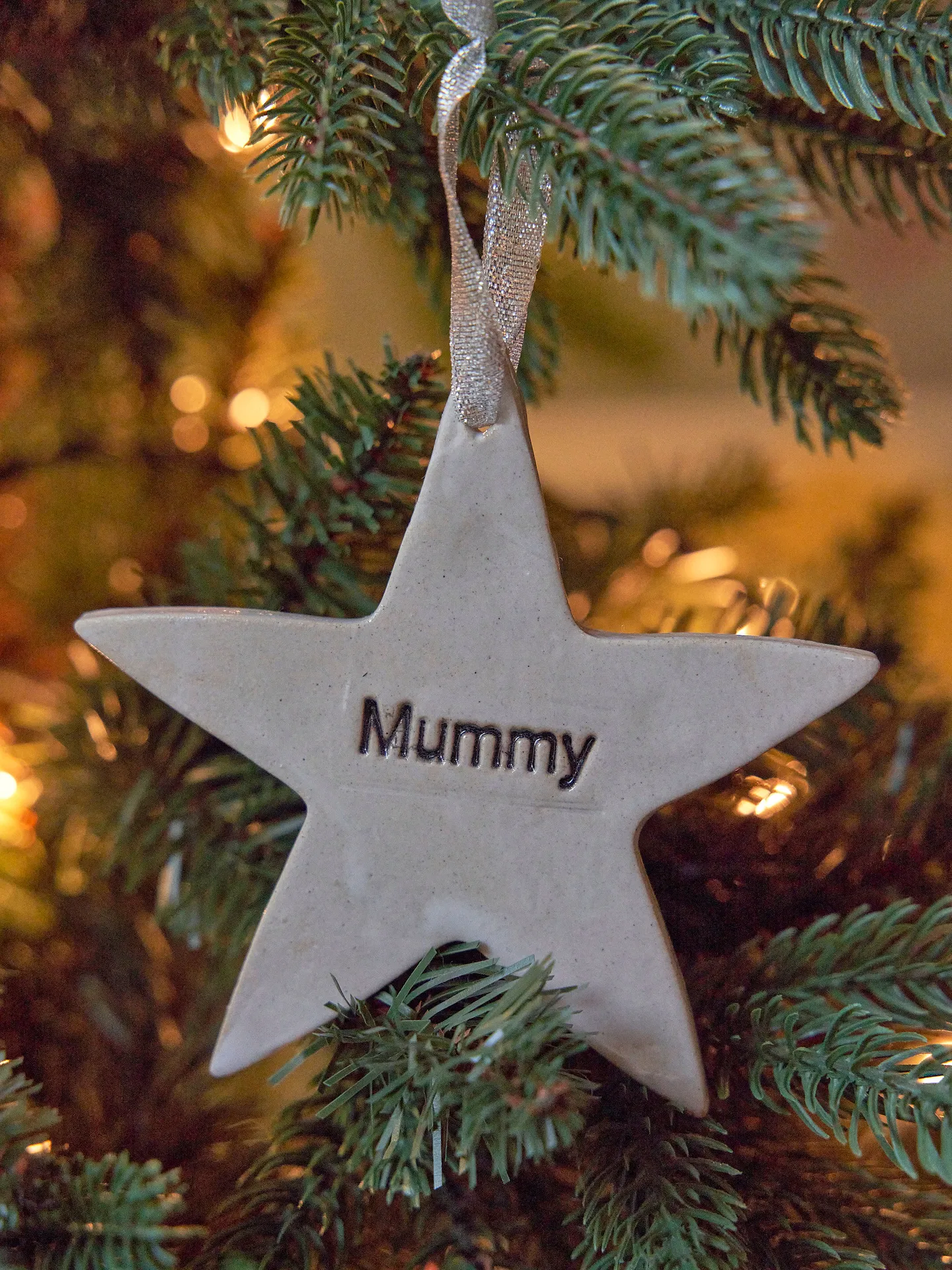 Personalised ceramic star decoration