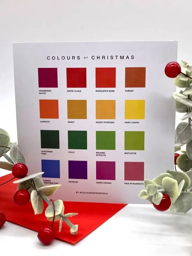 Colours Of Christmas Greetings Card
