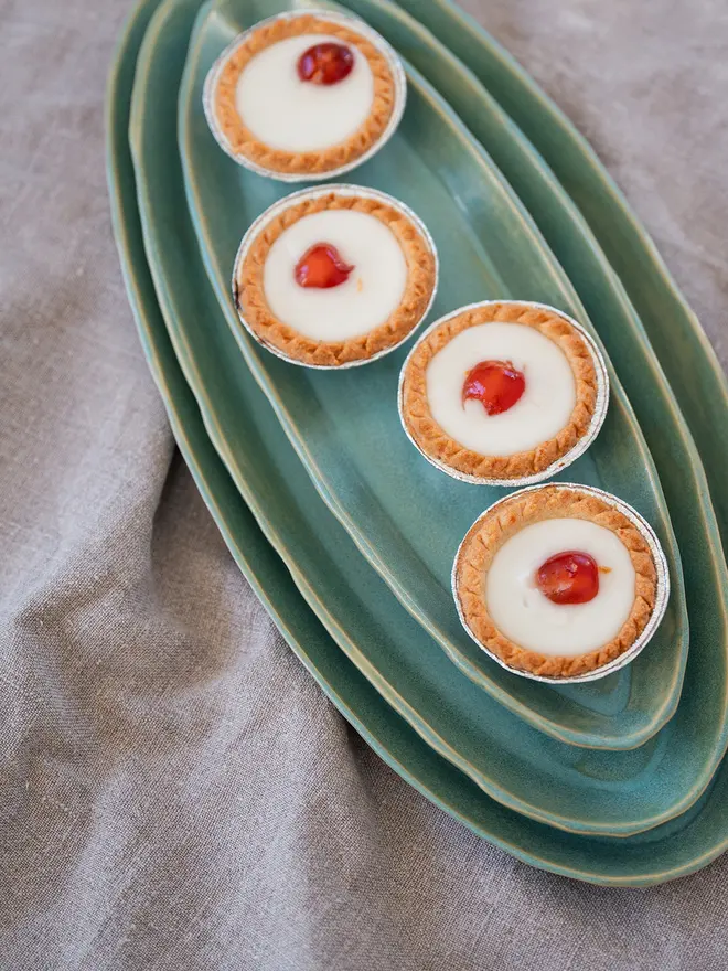 aqua ceramic platter, jenny hopps pottery