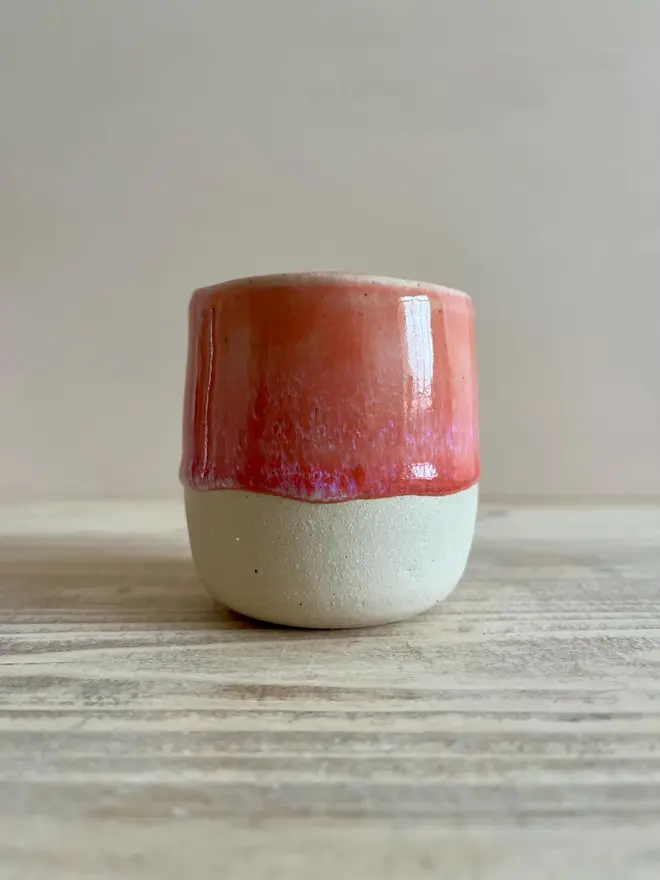 Handmade Ceramic Travel Cup Pink Glaze