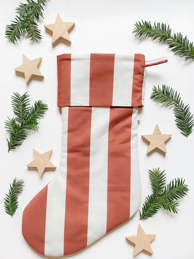 Candy Cane Print Christmas Stocking
