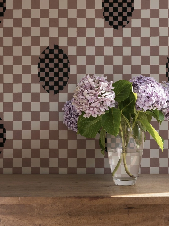 Deco Checkers In Toasted Coco Wallpaper Micaela Sharp 