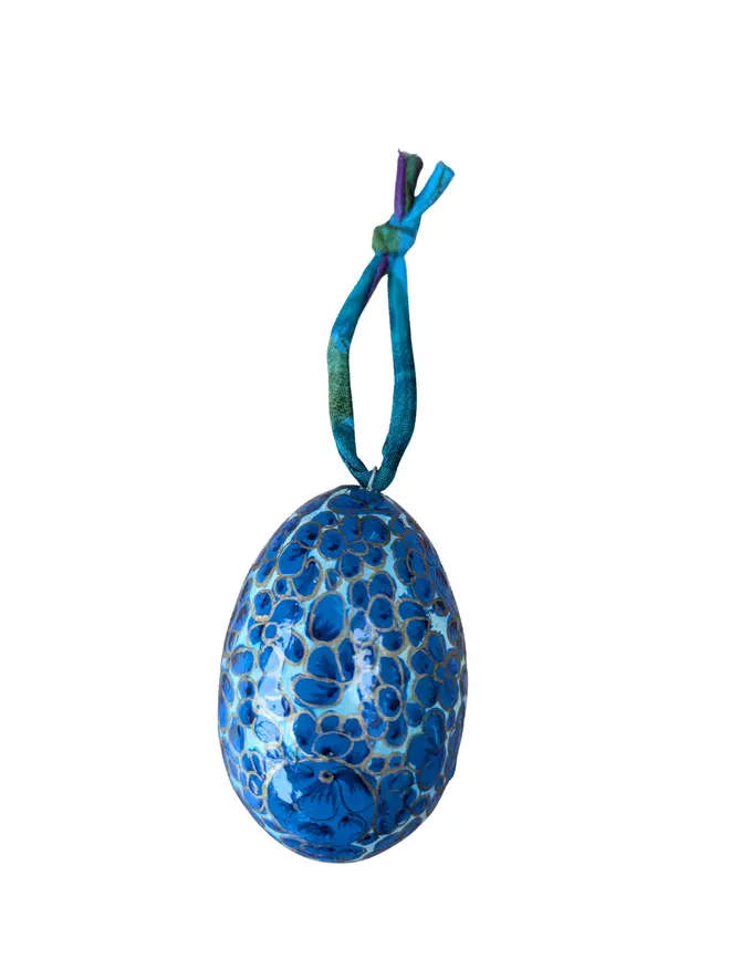 Blue handpainted egg