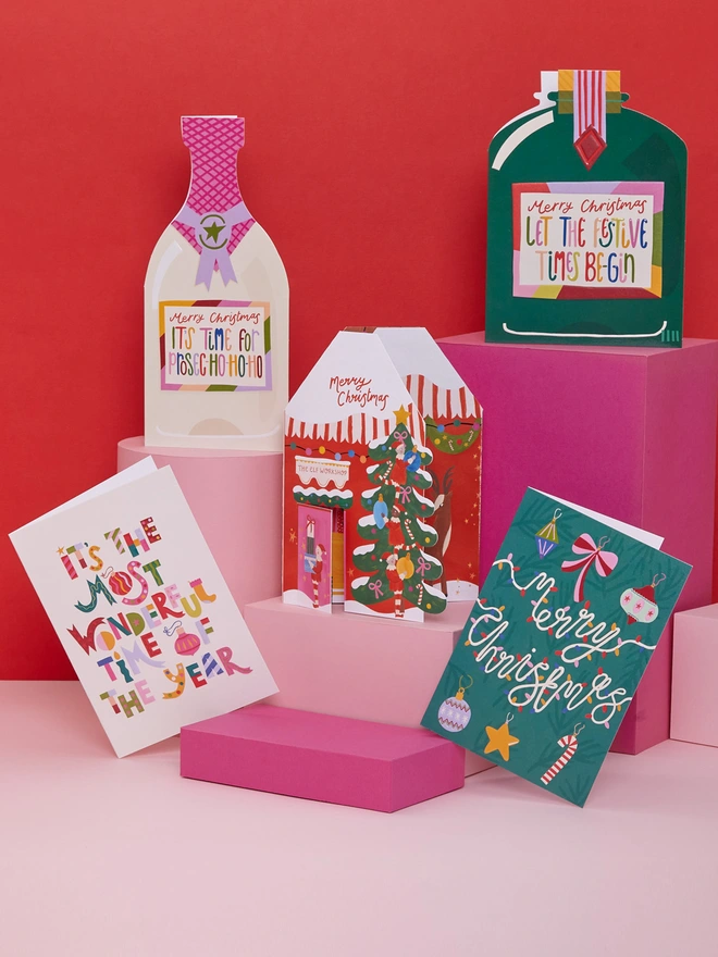 Joyful & Colourful Christmas Cards Group Shot | Raspberry Blossom