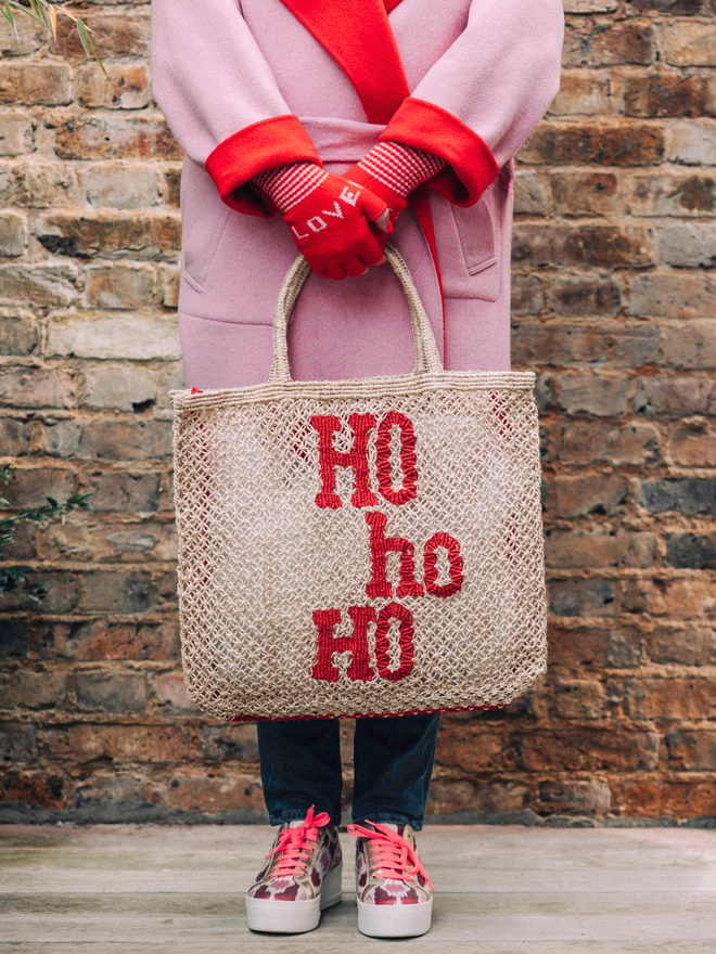 Ho ho ho jute Christmas bag