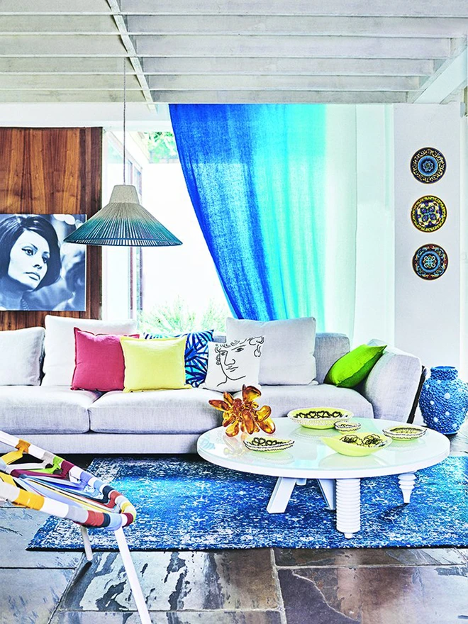 Fan Pendant Lampshade Aqua