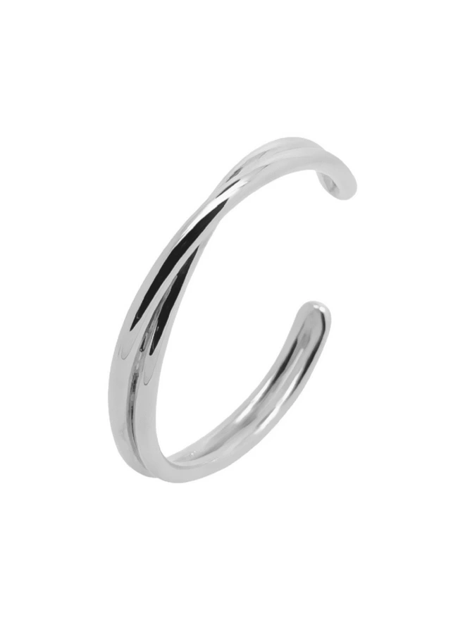 twisted contemporary statement silver cuff