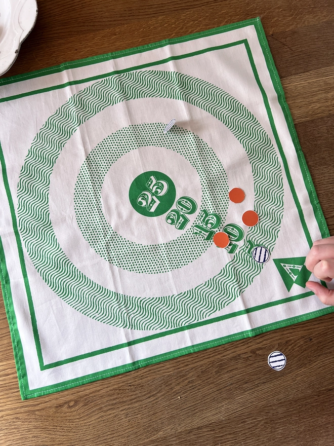 Mr.PS Target Napkin in play using the cut out counters