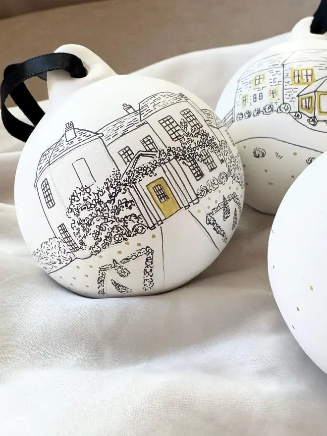 Bespoke Illustrated Ceramic Bauble