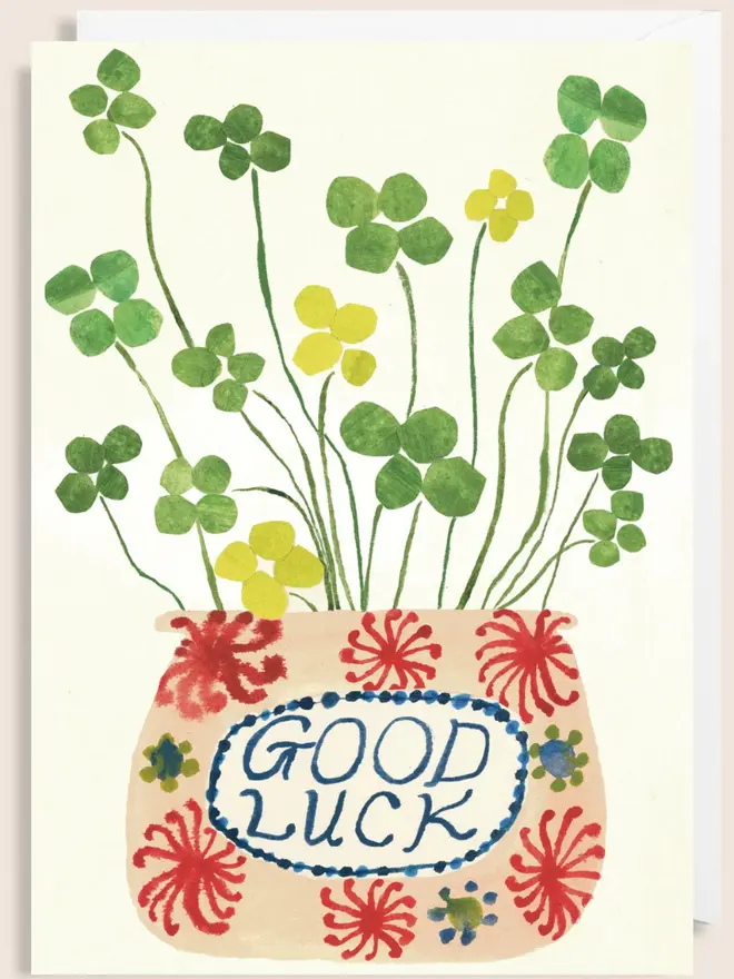 'Good Luck' Cards, against a white background. 