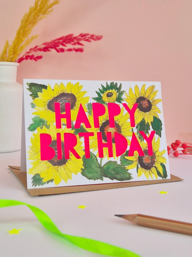 sunflower birthday card 