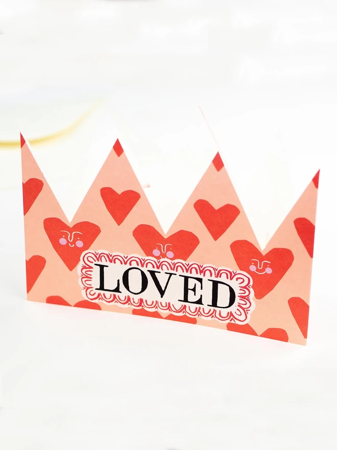 Loved party hat card