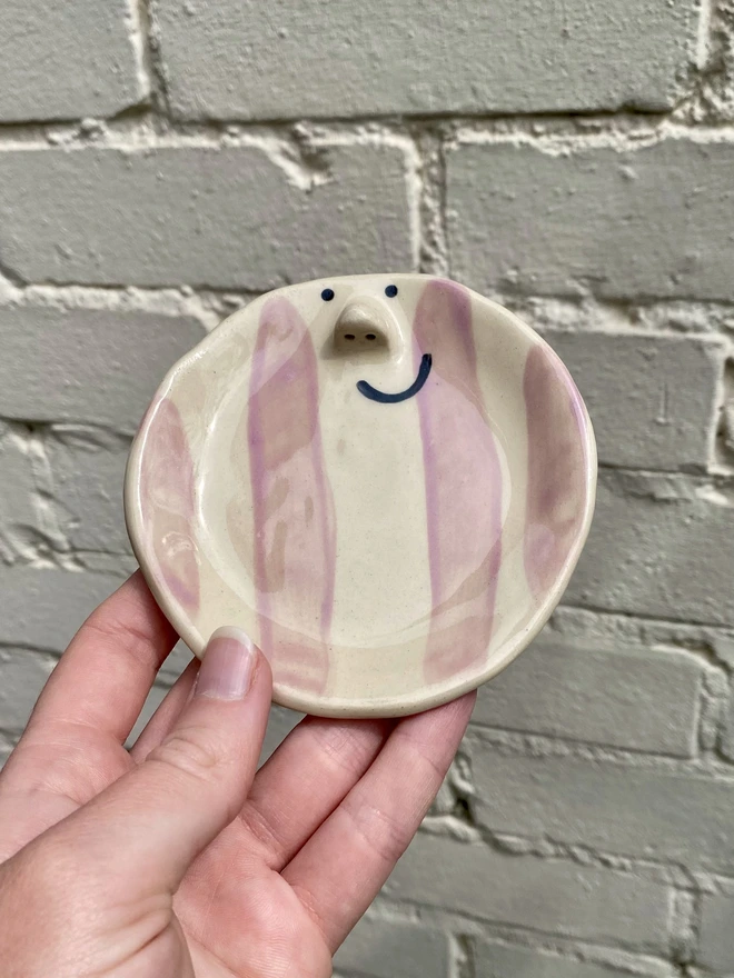 purple stripe trinket tray