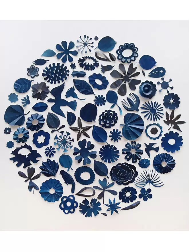 Indigo dark blue collage