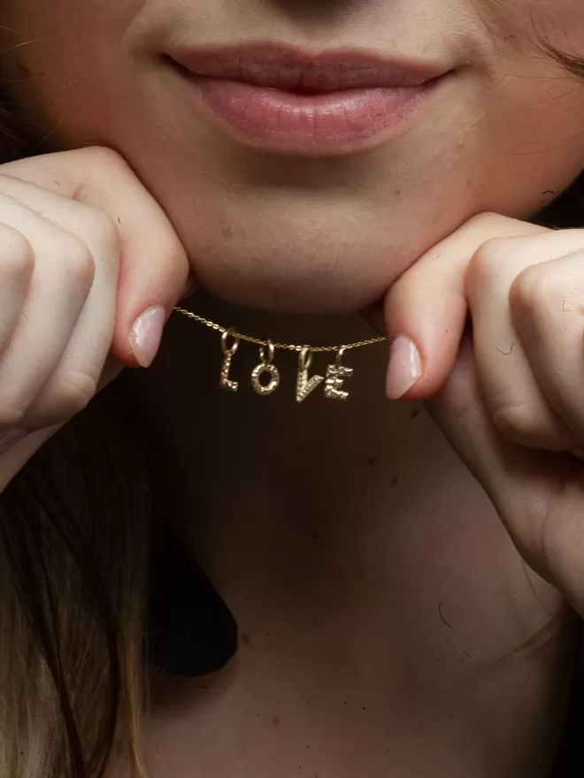 Molten Gold Love necklace