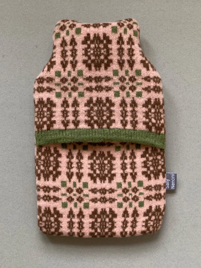 Welsh Blanket Hot Water Bottle - pink