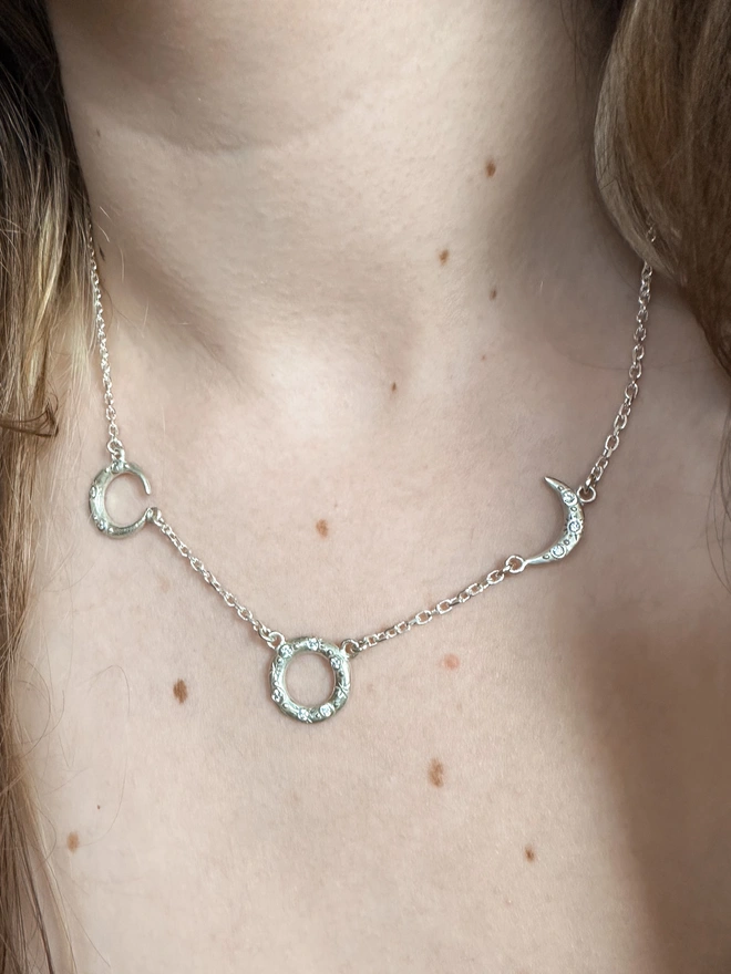 Solar Eclipse Necklace In Sterling Silver 