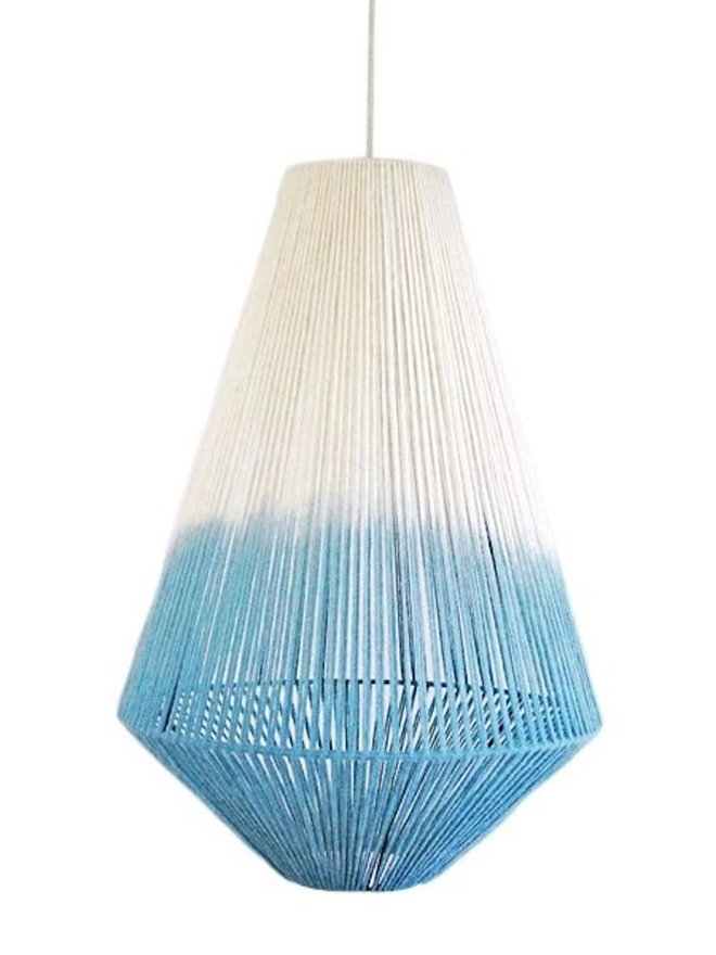 Large Geometric Aqua dip dy pendant Lampshade