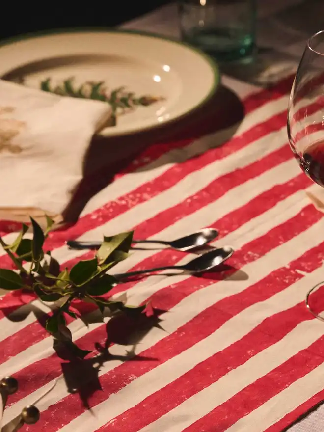 Christmas Stripe Tablecloth