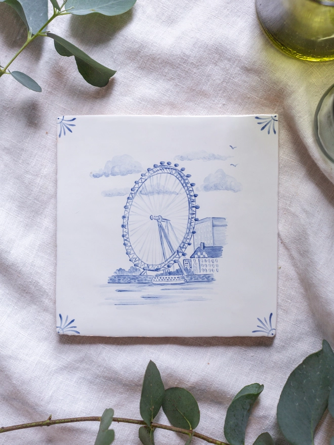 Personalised special place tile london eye