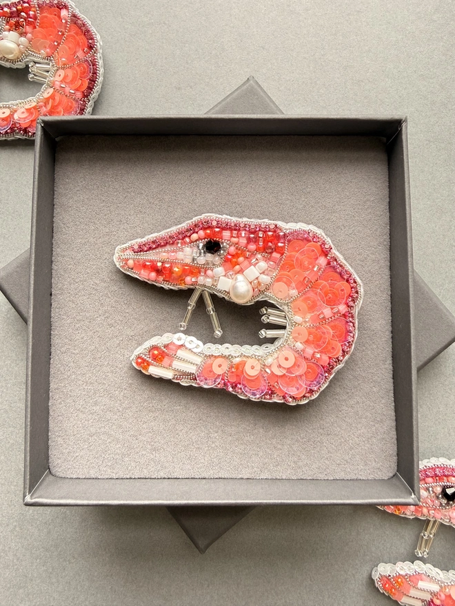 shrimp brooch
