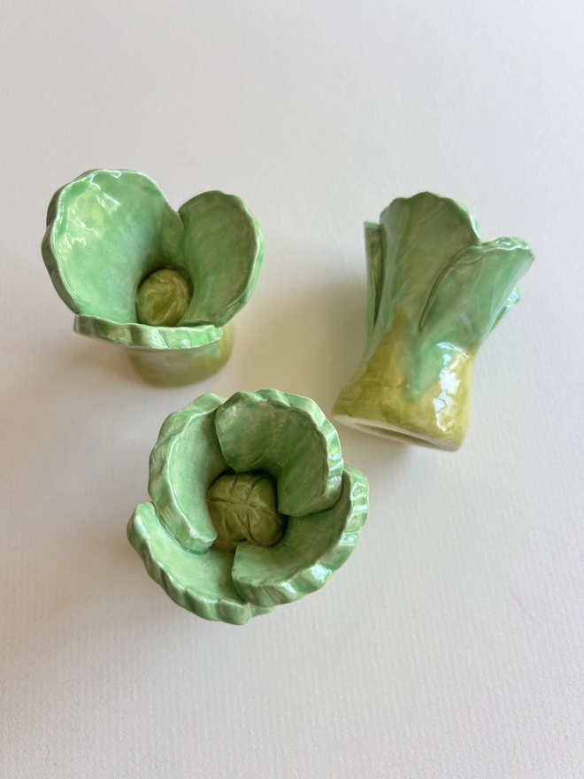 Mini Pok Choy Ceramic Candle Snuffer