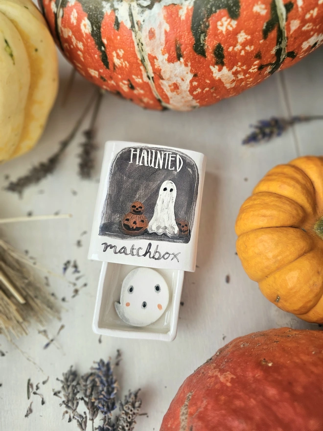 Haunted house Halloween matchbox