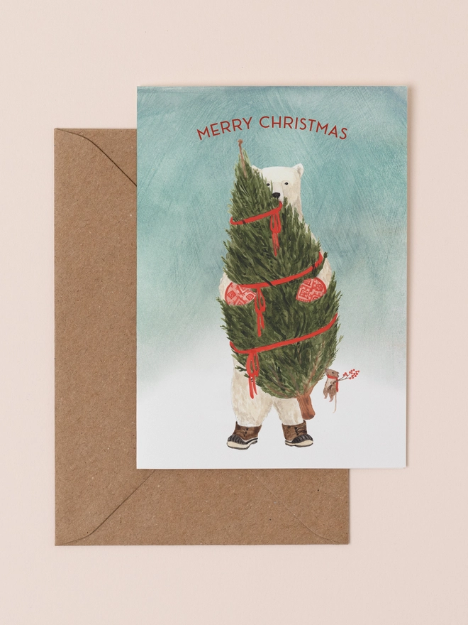 Polar bear Christmas card