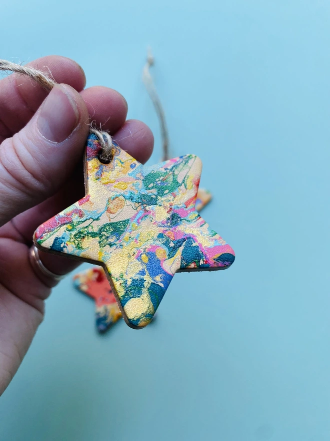 Marbled Christmas star decoration