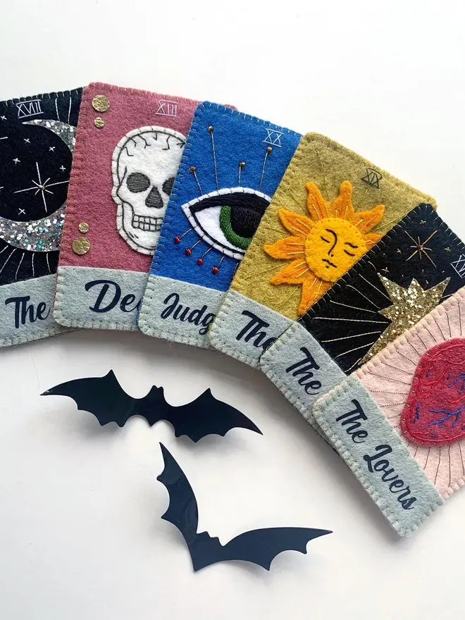 Hand Embroidered Tarot Card Decorations