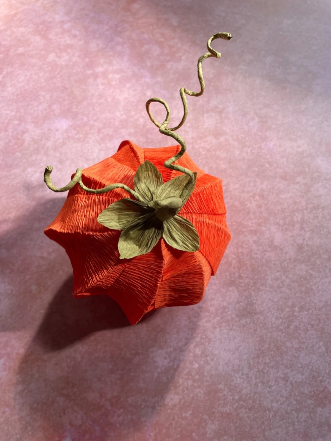 Orange Paper Pumpkin Halloween Table Decoration