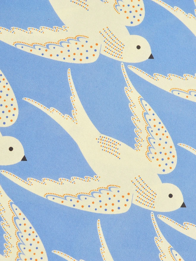 Birds Inflight Wrapping Paper – Sky Blue - Detail