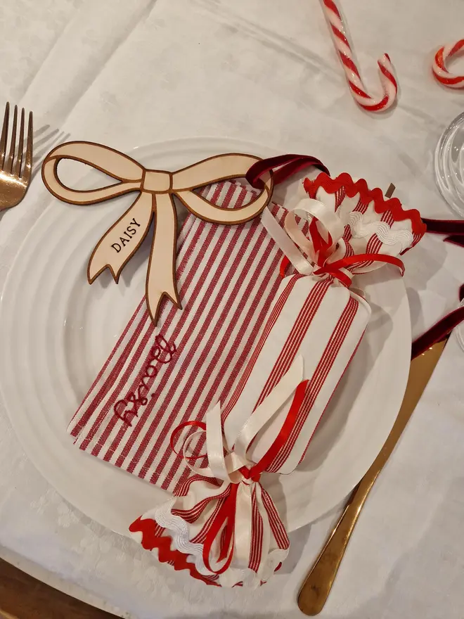 Personalised Hand Embroidered Name Napkins 