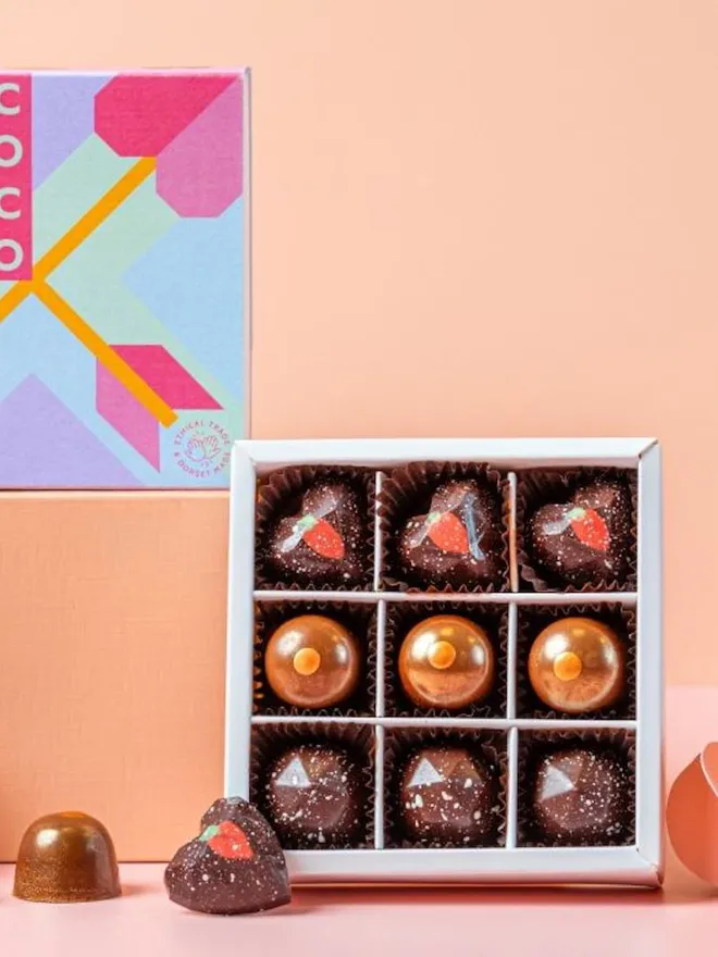 Box of 9 ‘Cupid’s Caramels’ Caramel Chocolates