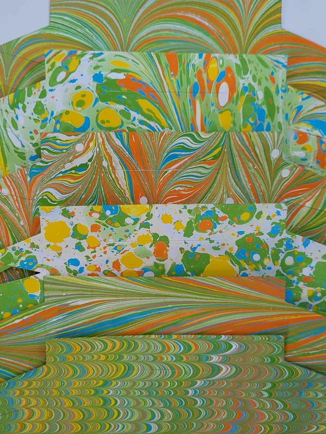 Hand-marbled Christmas crackers