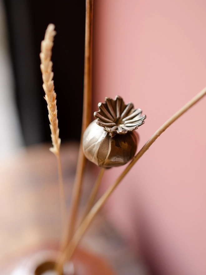 Handmade Brass Poppy Seed Head Stem By Ellenlou