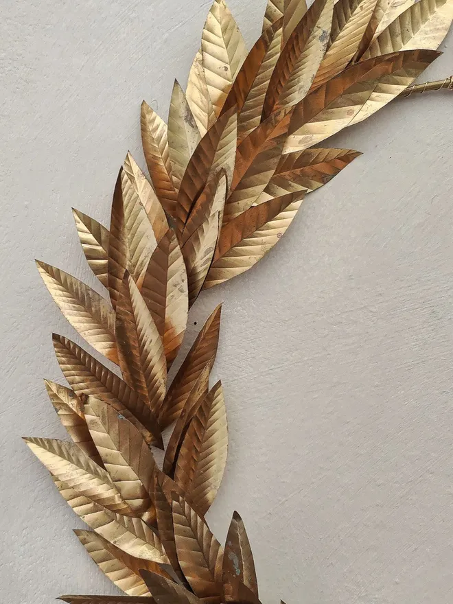 Large Brass Laurel Wreath