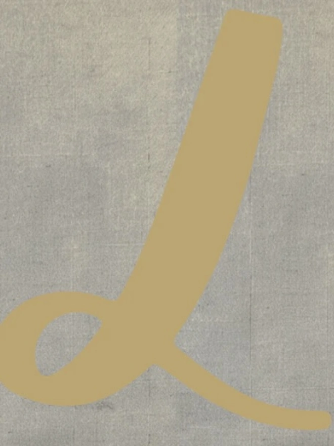 Hand Painted Alphabet Initials Linen Table Napkins, an initial napkin lying on a plain surface. 