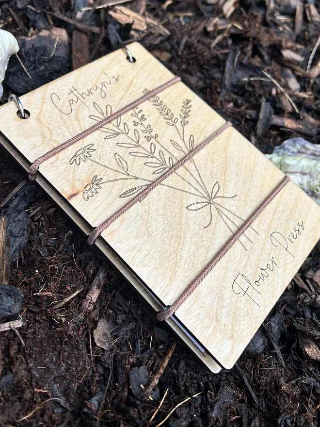 Birch Wood Personalised Flower Press